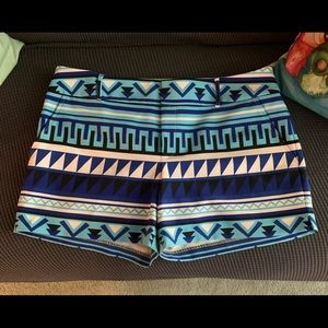 INC Bright Blue Print Shorts